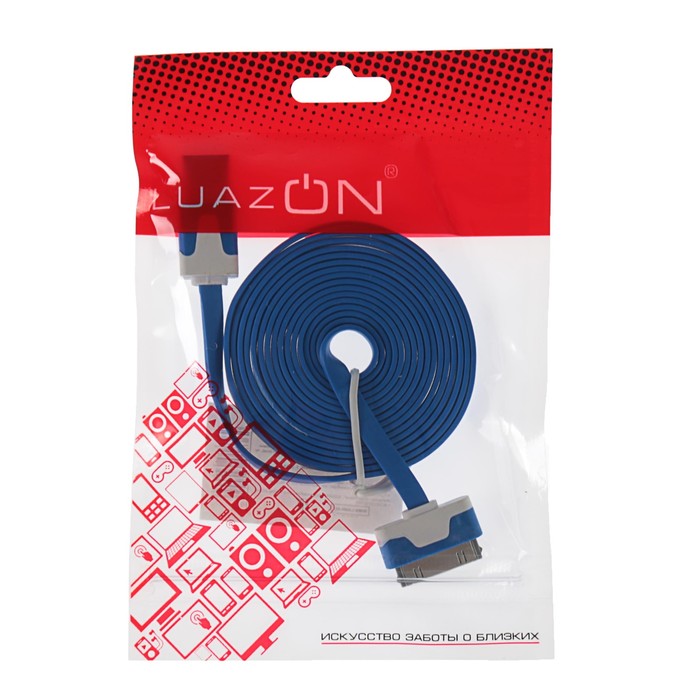 Шнур для зарядки и передачи данных Luazon LPA-11, iPhone 4, 2 метра, микс