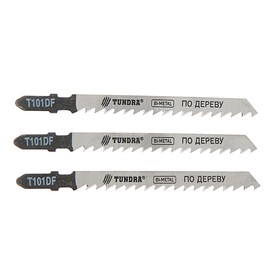 

Пилки для лобзика TUNDRA, BIMETAL, по дереву, 3 шт. 75/100 х 4 мм, T101DF