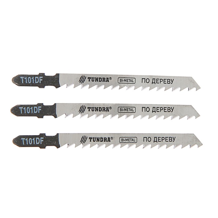 Полотна для электролобзика TUNDRA premium, по дереву, 3 шт, BIMETAL, 75 x 4 мм T101DF