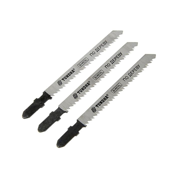 Полотна для электролобзика TUNDRA premium, по дереву, 3 шт, BIMETAL, 75 x 2.5 мм T101BRF