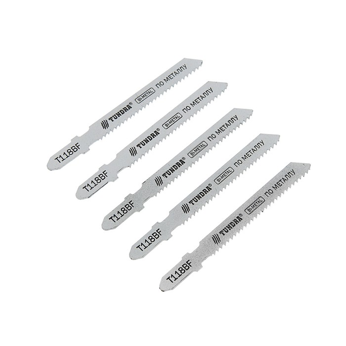 Полотна для электролобзика TUNDRA premium, по дереву, 5 шт, BIMETAL, 51 x 2мм T118BF