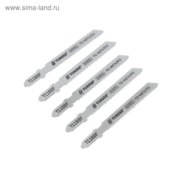 

Пилки для лобзика ТУНДРА, BIMETAL, по металлу, 5 шт. 50/75 х 2 мм, T118BF