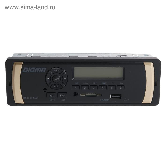 фото Автомагнитола digma dcr-110g24, 24 в, aux, sd, usb