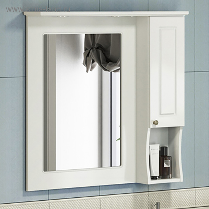 Зеркало шкаф Comforty Палермо 80 для ванной комнаты, цвет белый цена и фото