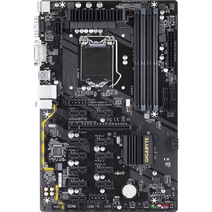Материнская плата Gigabyte GA-B250-FinTech, Soc-1151, B250, 4xDDR4, ATX, Ret