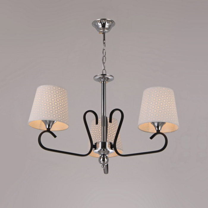 Люстра "Самира" 3x60Вт E27 хром, черный 35x35x20см