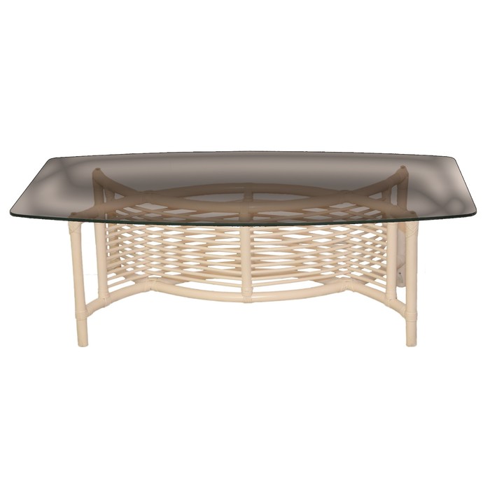 Стол Лаундж  (со стеклом) white