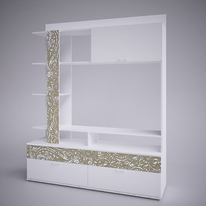 Стенка Аура, 450 × 1600 × 1956, белая