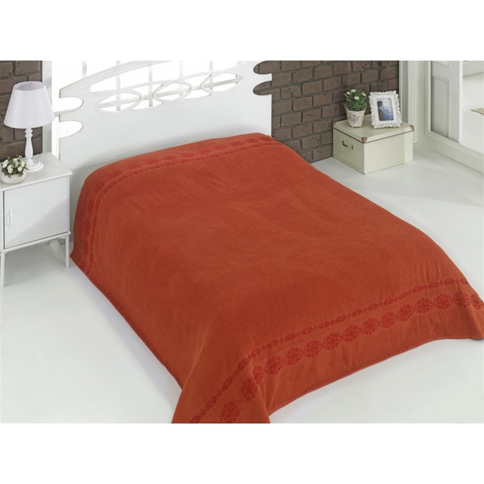 Простыня махровая Rebeka, размер 160х220 см, кирпичный, 310 г/м2