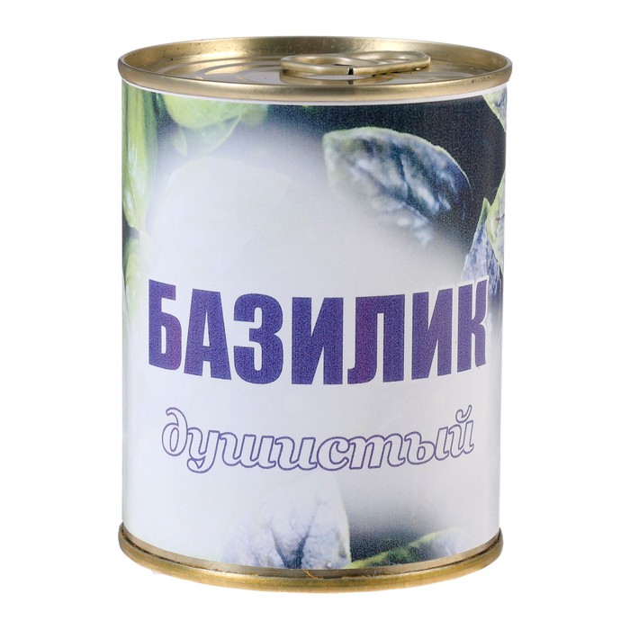 Растущая травка в банке "Базилик душистый"