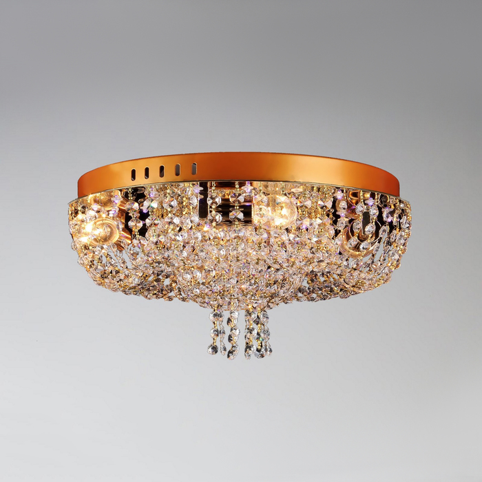 Люстра "Дождь" 4x60Вт E27 золото 40x40x10см