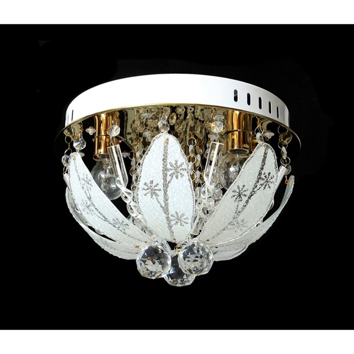 Люстра с пультом ДУ "Лиди" 3xE14 60Вт золото д.30 см.