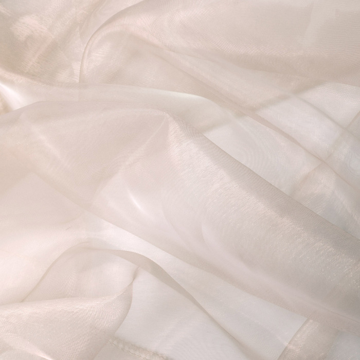 Штора Органза 145*150 см на шторной ленте молочный, пэ 100%