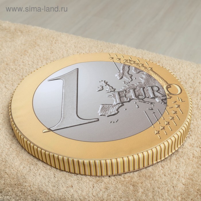 Подушка на стул Монета 1 евро, D-40, габардин, поролон
