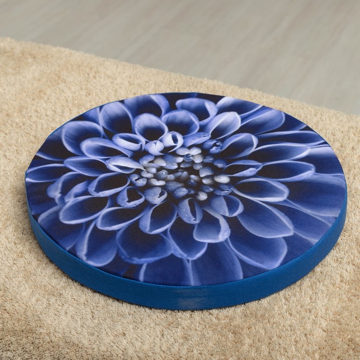 Подушка на стул Георгин син, D-40, габардин, поролон