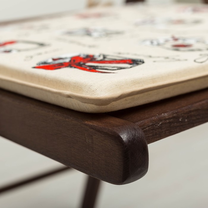 Подушка на стул Бабушкино варенье 39х39см, полулен, 50%хл, 50%лен, поролон