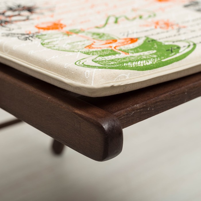 Подушка на стул Медовая тема 39х39см, полулен, 50%хл, 50%лен, поролон