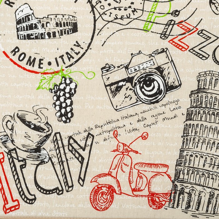 Подушка на стул Италия 39х39см, полулен, 50%хл, 50%лен, поролон