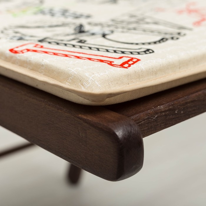 Подушка на стул Италия 39х39см, полулен, 50%хл, 50%лен, поролон