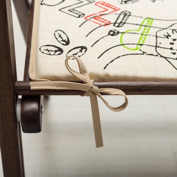 Подушка на стул Италия 39х39см, полулен, 50%хл, 50%лен, поролон