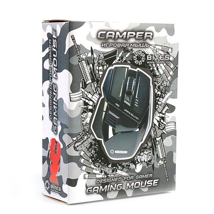 Мышь оптическая 5bites CAMPER GM20RD 6К / 1200-1600-3200DPI / 2400FPS / 10G / 125HZ / GAMING