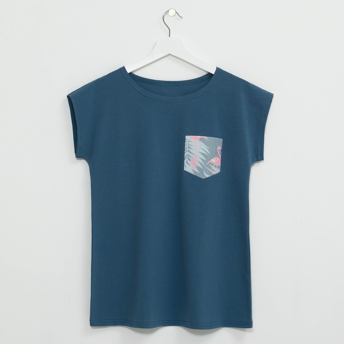 Футболка женская KAFTAN "Фламинго", р-р 44-46, индиго