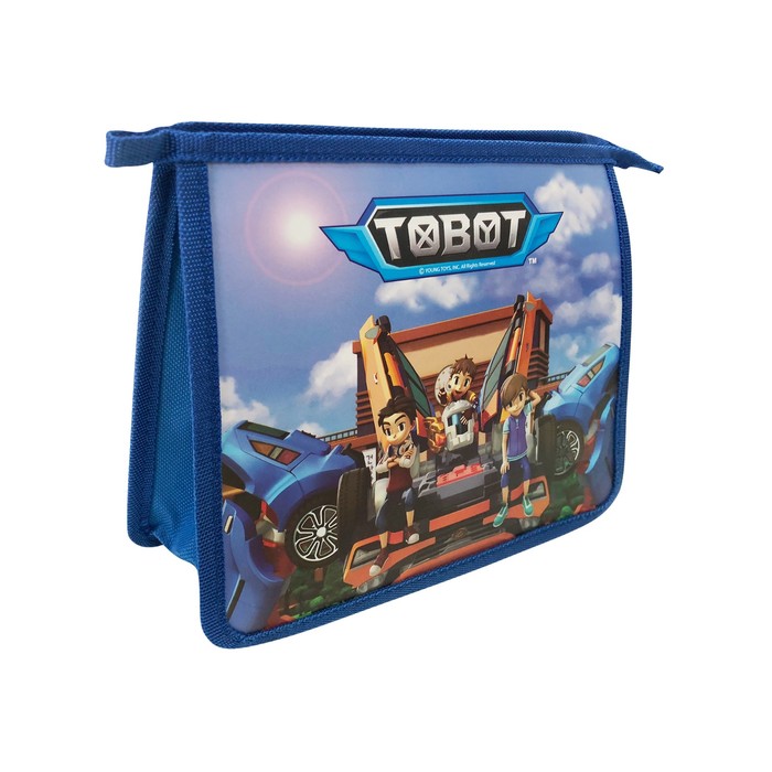 Папка для тетрадей А5, молния сверху, пластик 450мкм, Tobot, с одним отделением, дизайн с двух сторон