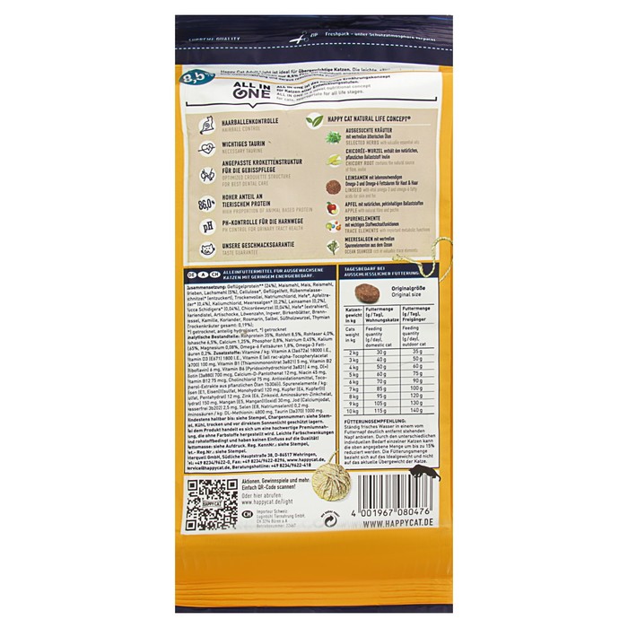 Сухой корм Happy Cat Fit Well Light для кошек, 300 г