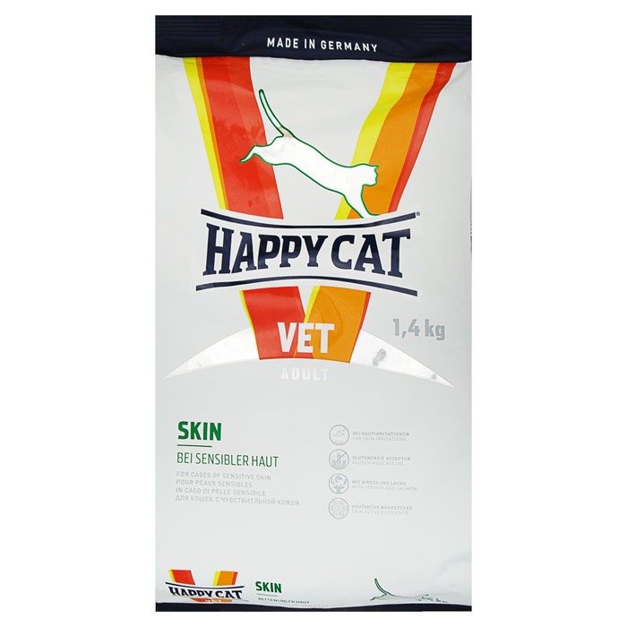 Сухой корм Happy Cat Vet Diet Skin для кошек с чувствительной кожей, 1.4 кг
