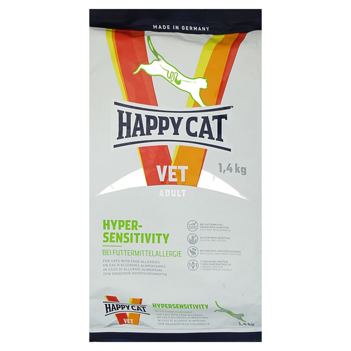 Сухой корм Happy Cat Vet Diet Hypersensitivity для кошек с пищевой аллергией, 1.4 кг