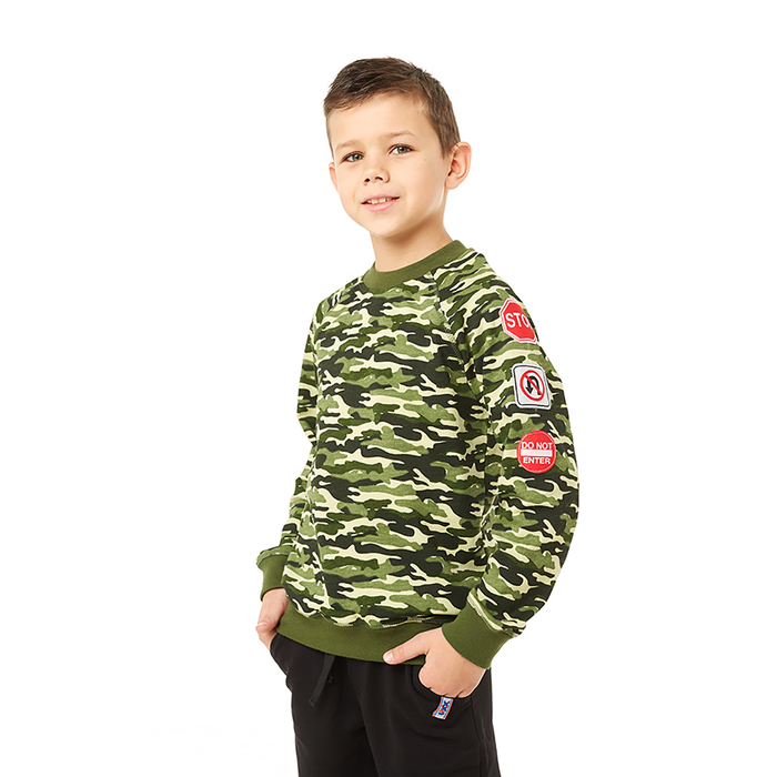 Толстовка для мальчика, рост 98 см, цвет камуфляж