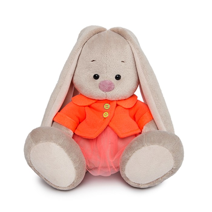 Мягкая игрушка "Зайка Ми" в оранжевой куртке и юбке, 23 см