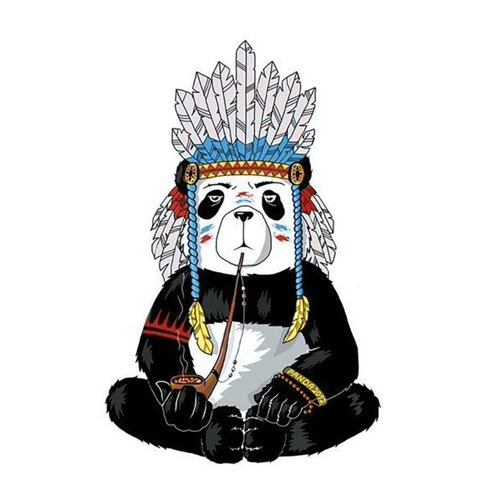 Алмазная вышивка «Хиппи панда»