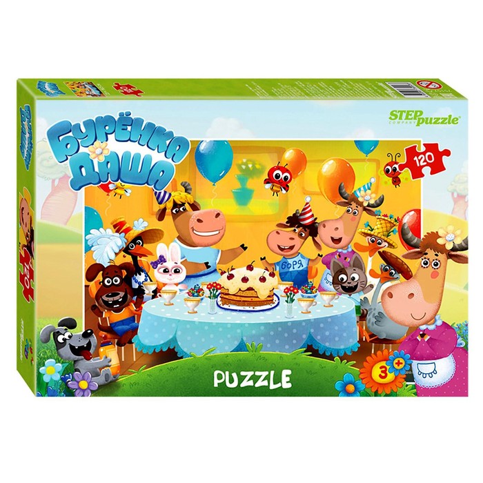 Пазл "Смешарики, Три кота, Буренка Даша, Малышарики", 120 элементов, МИКС
