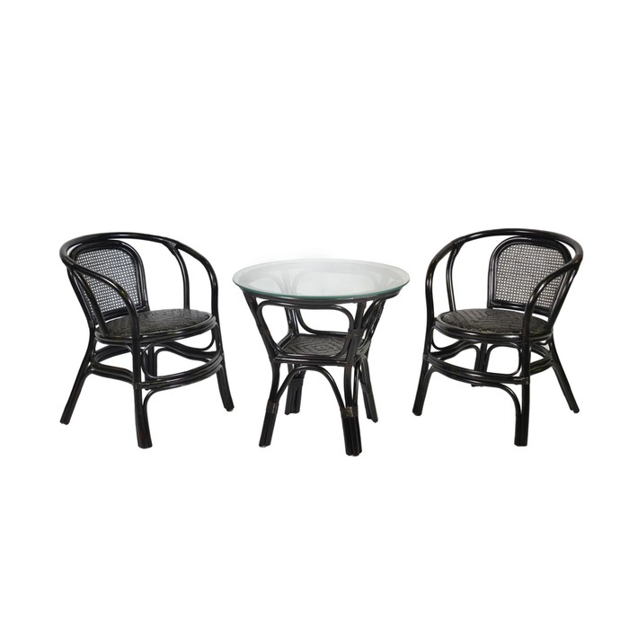 Комплект "Дакота" Стол журн.+2 кресла - Black