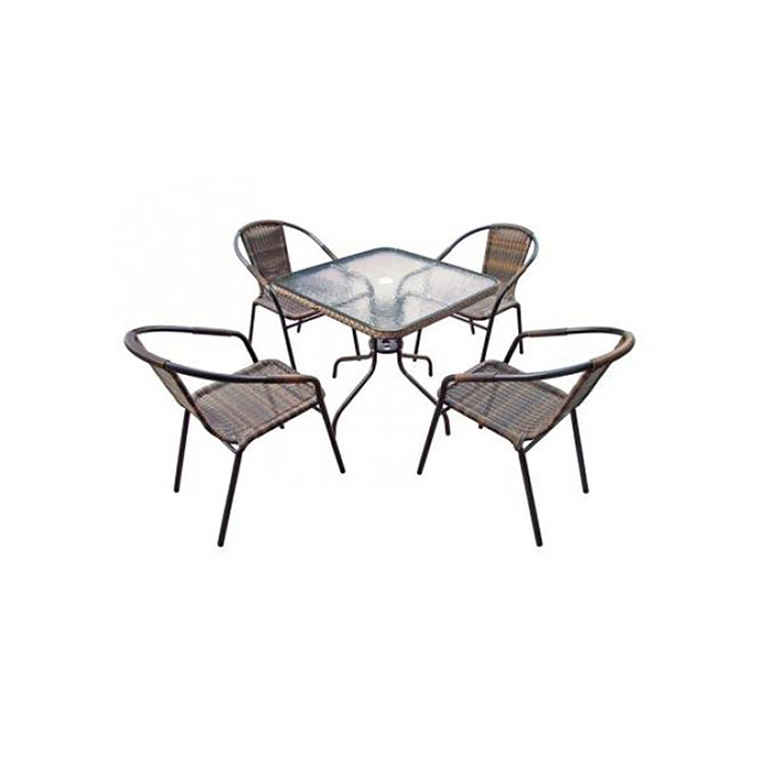 Комплект мебели Николь-2B TLH-037B/073B-80х80 Brown (4+1)