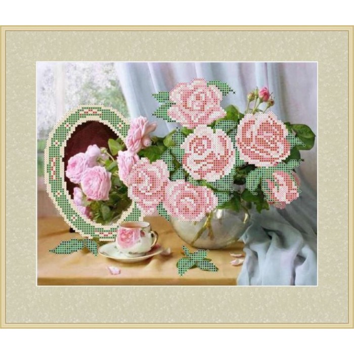 Схема для вышивки бисером "Розовые розы"