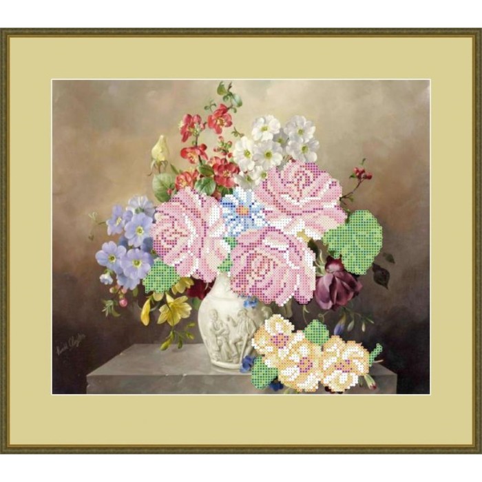 Схема для вышивки бисером "Цветы в вазе"