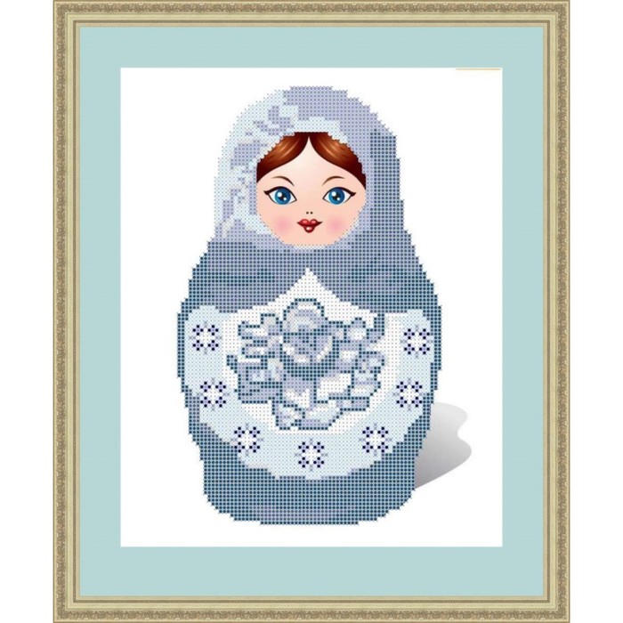 Схема для вышивки бисером "Матрёшка гжель"
