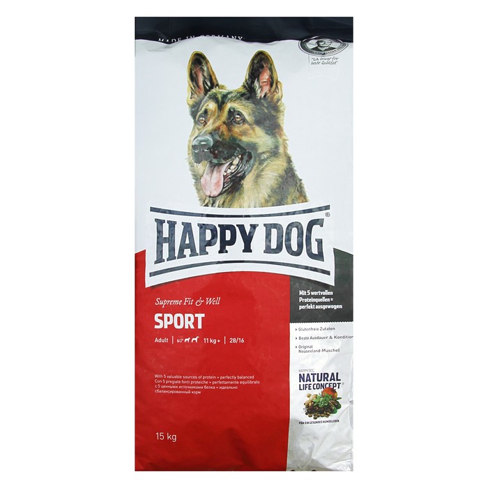 Сухой корм Happy Dog Sport Adult Fit&amp;Well для собак, 15  кг