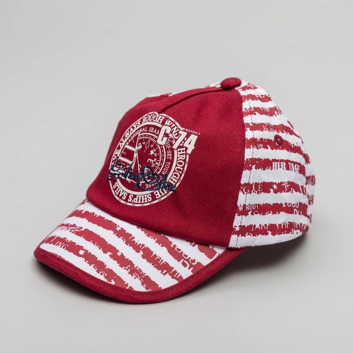 Бейсболка детская, размер 48 см, цвет красный BC-478