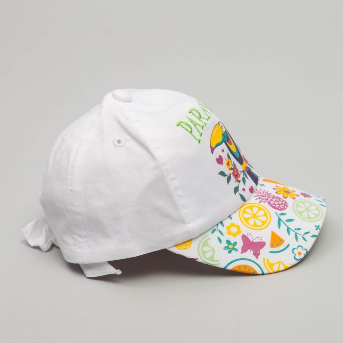 Бейсболка детская, размер 50 см, цвет белый BC-480