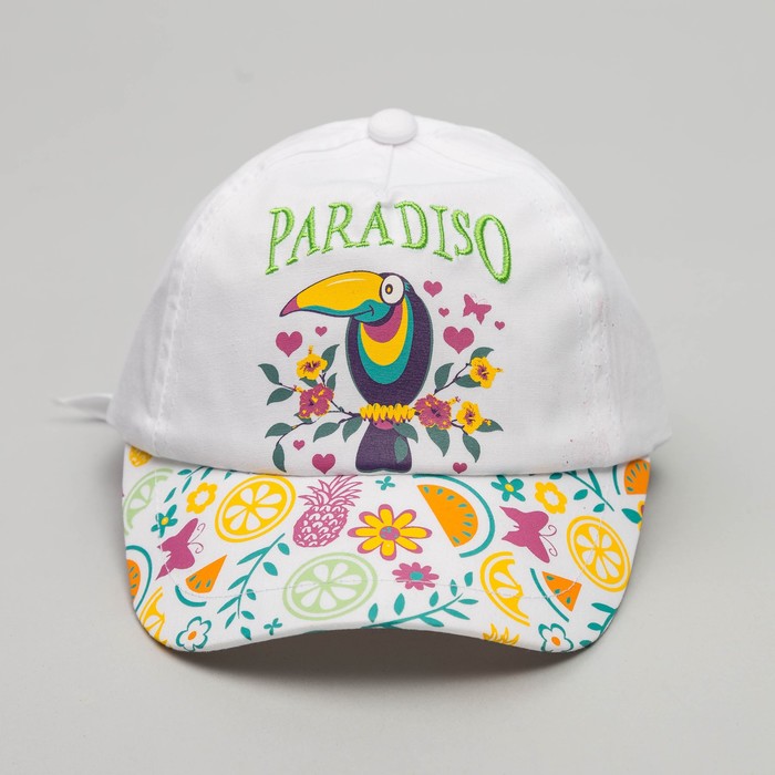 Бейсболка детская, размер 52 см, цвет белый BC-480