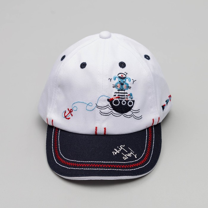 Бейсболка детская, размер 50 см, цвет белый BC-496