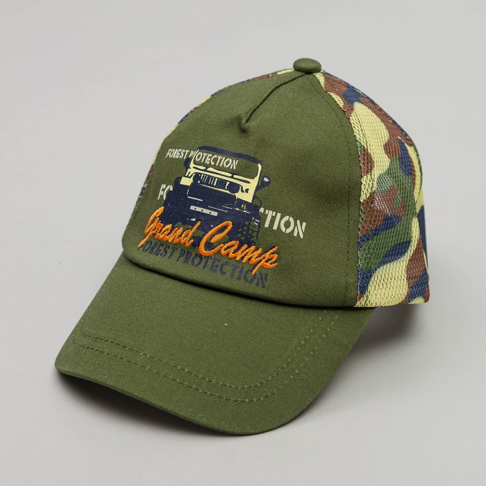 Бейсболка детская, размер 54 см, цвет хаки BC-560