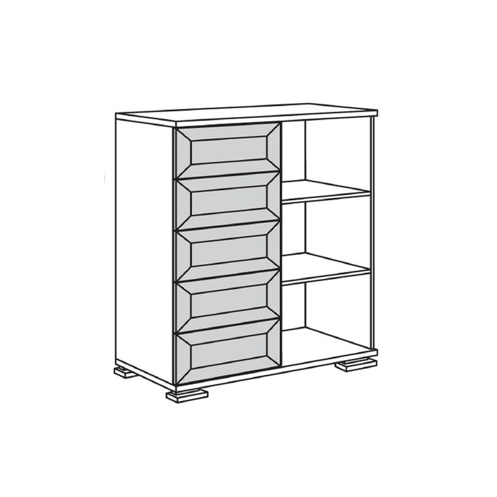 Комод "Латина", 898х452х1041 мм, ЛДСП, цвет венге