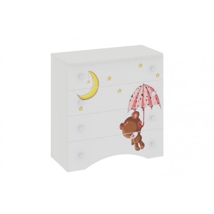 Комод "Сказка", 840х420х850 мм, ЛДСП, цвет белый