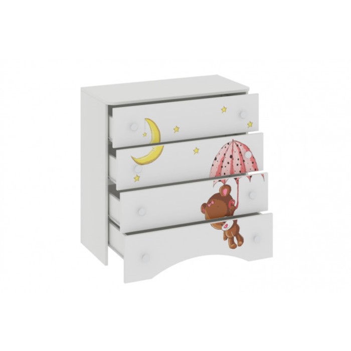 Комод "Сказка", 840х420х850 мм, ЛДСП, цвет белый