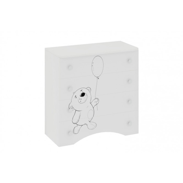 Комод "Сказка", 840х420х850 мм, ЛДСП, цвет белый