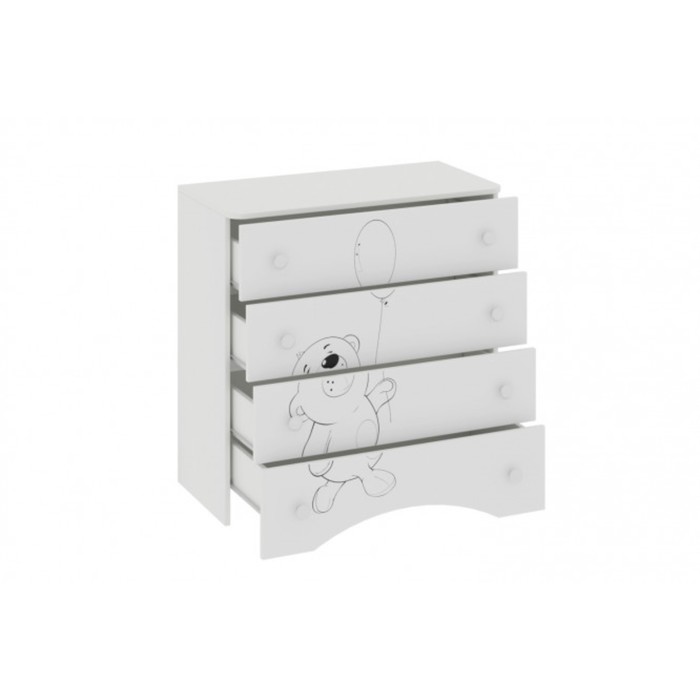 Комод "Сказка", 840х420х850 мм, ЛДСП, цвет белый